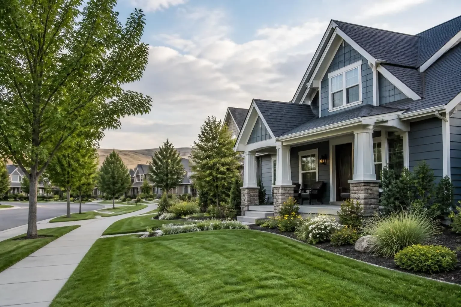 Homes with pitched roofs in Eagle, Idaho
